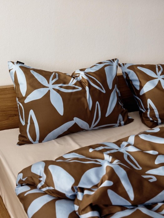 комплект постельного белья из сатина без простыни 2-х спальный 200х220 см из хлопка спереди