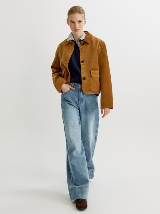 короткая бархатная куртка из хлопка по цене 6999 руб вид справа