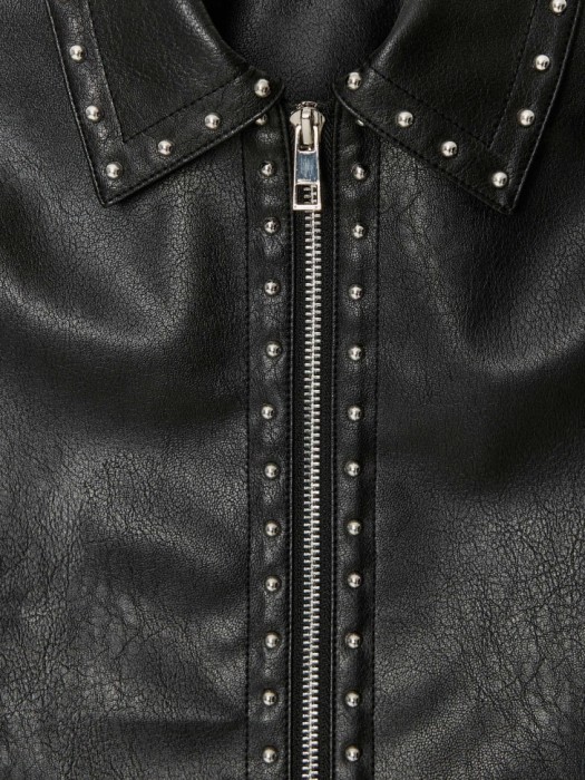 короткая куртка-косуха для девочек из льна спереди