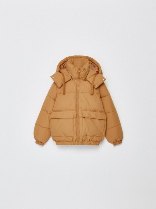 короткая куртка с капюшоном для девочек из коллекции  archive из россии вид сбоку