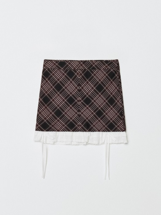 короткая юбка с оборкой для девочек по цене 2499 руб вид справа