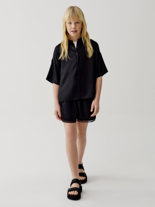 короткие шорты из сатиновой вискозы для девочек 4610517553041 фотография