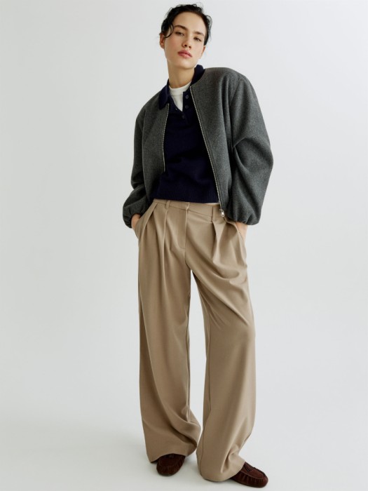 короткое драповое полупальто от бренда sela вид слева