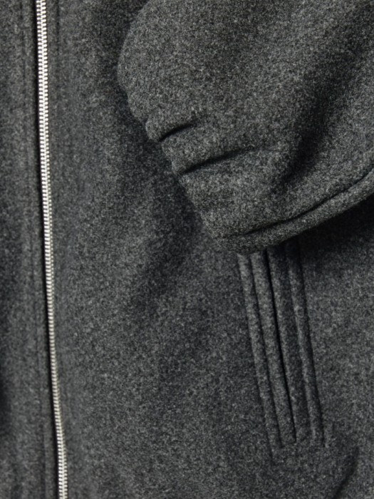 короткое драповое полупальто универсального стиля с лицевой стороны