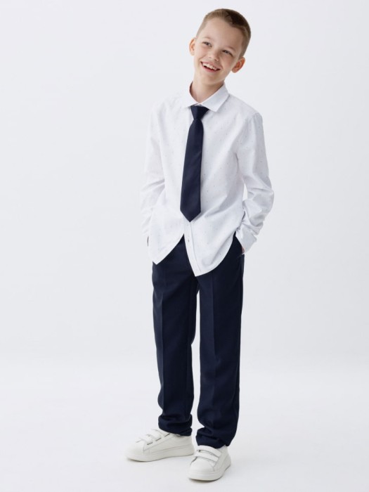костюмные прямые брюки для мальчиков от бренда sela вид слева