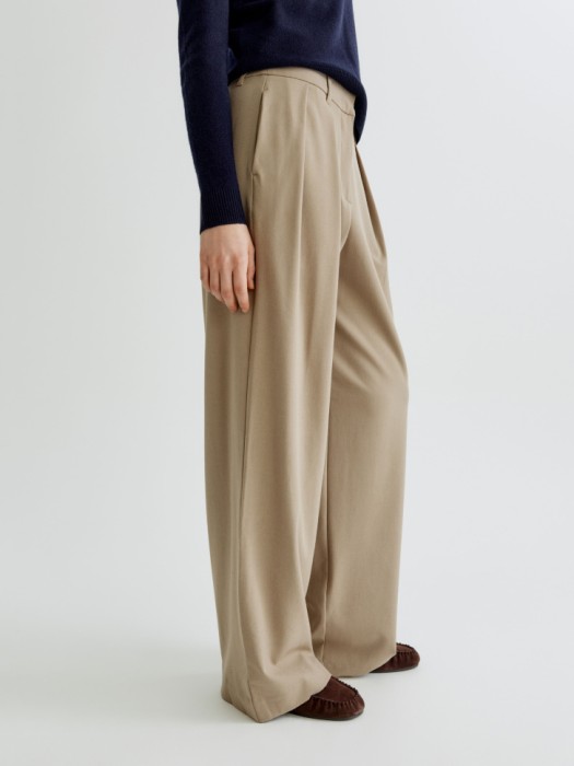 костюмные широкие брюки с меланжевым эффектом из россии вид сбоку