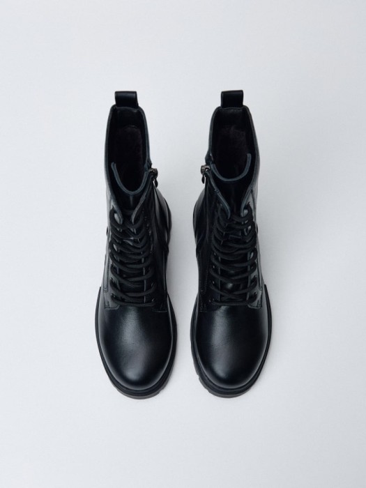 кожаные ботинки со шнуровкой для девочек по цене 6999 руб вид справа