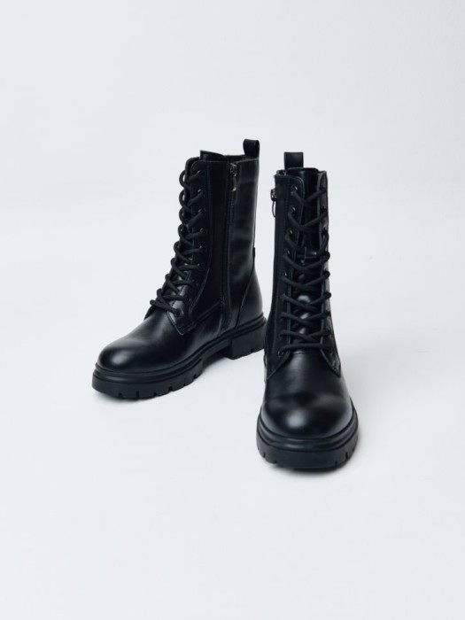 кожаные ботинки со шнуровкой для девочек от бренда sela вид слева