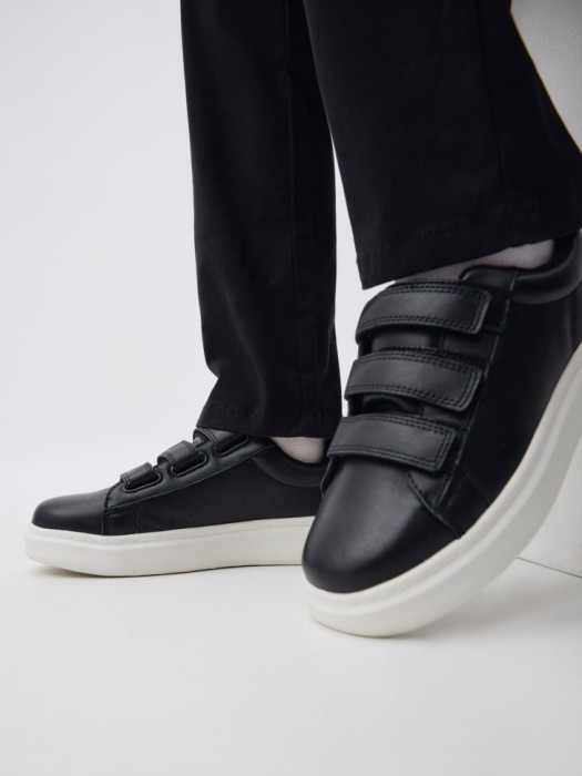 кожаные кеды на липучках детские 4680798392110 фотография