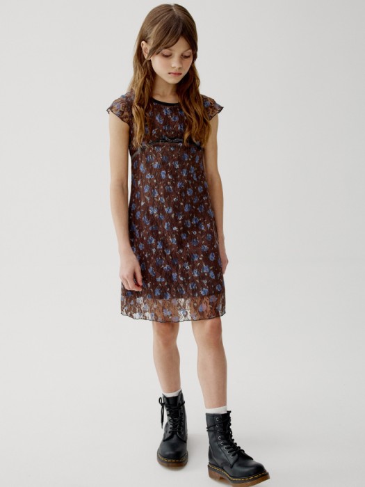 кружевное платье с цветочным принтом для девочек по цене 2499 руб вид справа