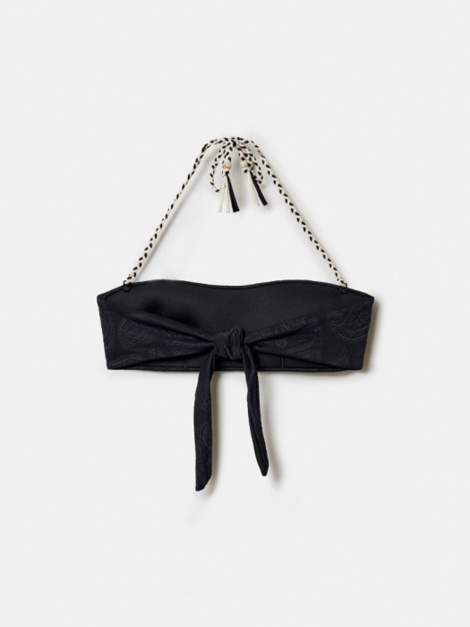 купальный жаккардовый топ-бандо с принтом из россии вид сбоку