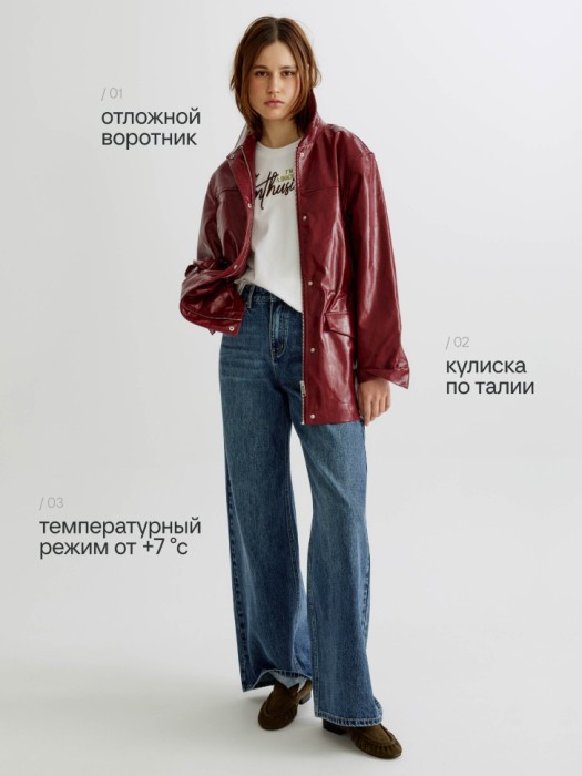 куртка из экокожи от бренда sela вид слева