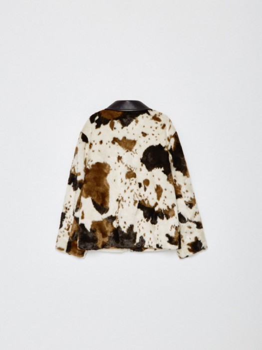 куртка из искусственного меха для девочек из льна спереди