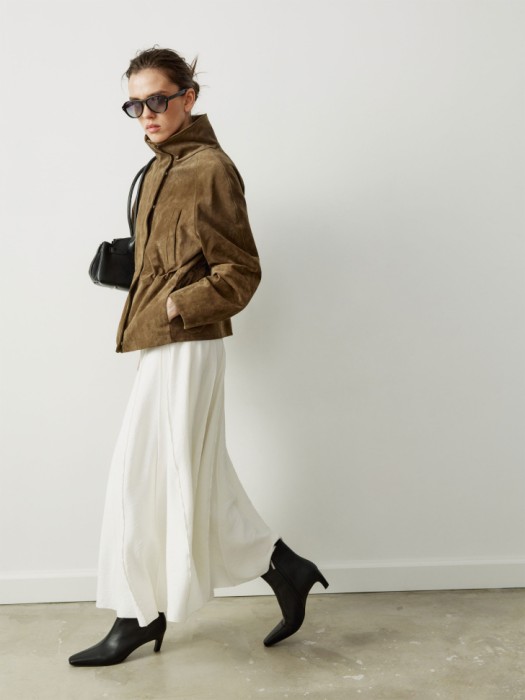 куртка из натуральной замши премиум качества от бренда sela вид слева