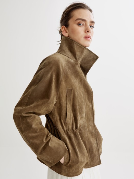 куртка из натуральной замши премиум качества универсального стиля с лицевой стороны