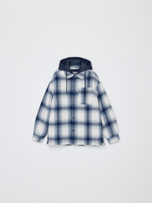 куртка-рубашка в клетку с капюшоном детская по цене 1799 руб вид справа