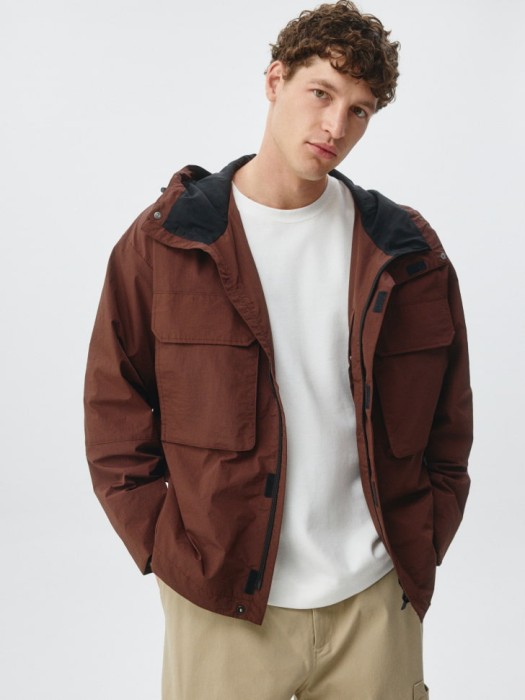 куртка с капюшоном универсального стиля с лицевой стороны