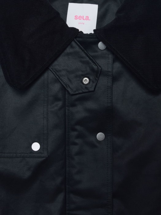 куртка с отложным воротником из линейки  young из хлопка спереди