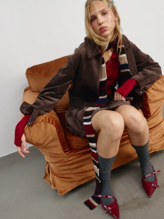 куртка вельветовая из линейки  young универсального стиля с лицевой стороны