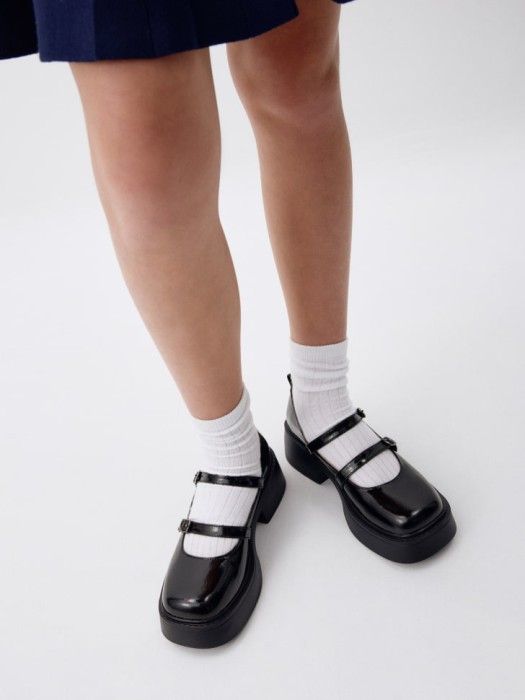 лакированные туфли из натуральной кожи для девочек универсального стиля с лицевой стороны