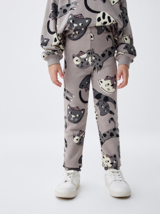 леггинсы из футера с принтом для девочек 4680798120362 фотография