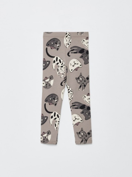 леггинсы из футера с принтом для девочек по цене 599 руб вид справа