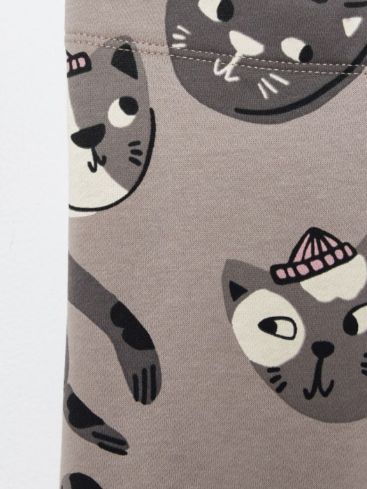 леггинсы из футера с принтом для девочек из россии вид сбоку