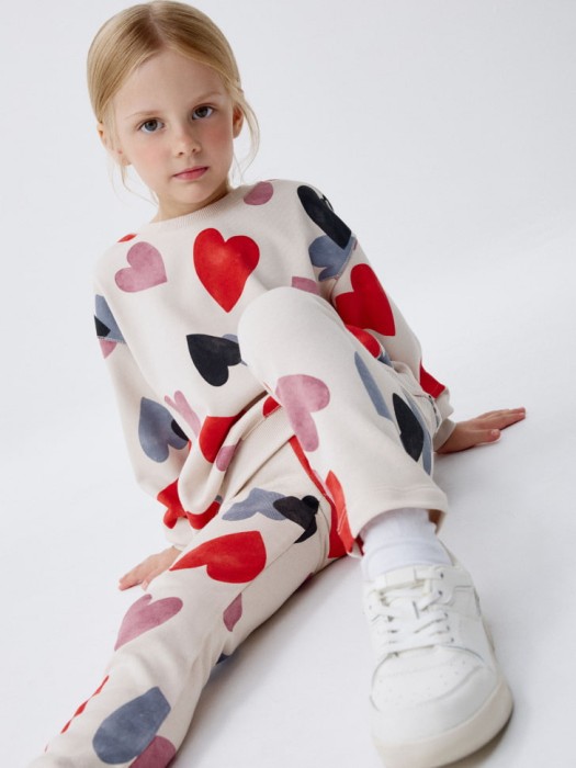 леггинсы из футера с принтом для девочек 4680798120317 фотография