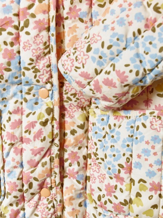 легкая стеганая куртка для девочек из синтепона спереди