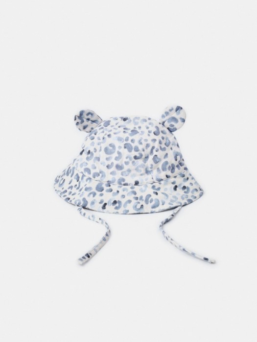 леопардовая панама с ушками и завязками для малышей 4610517741295 фотография