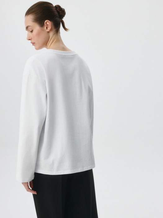 лонгслив anna oversize fit из хлопка спереди