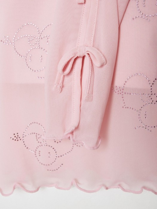 лонгслив из сетки с бантиками для девочек  x смешарики по цене 1699 руб вид справа