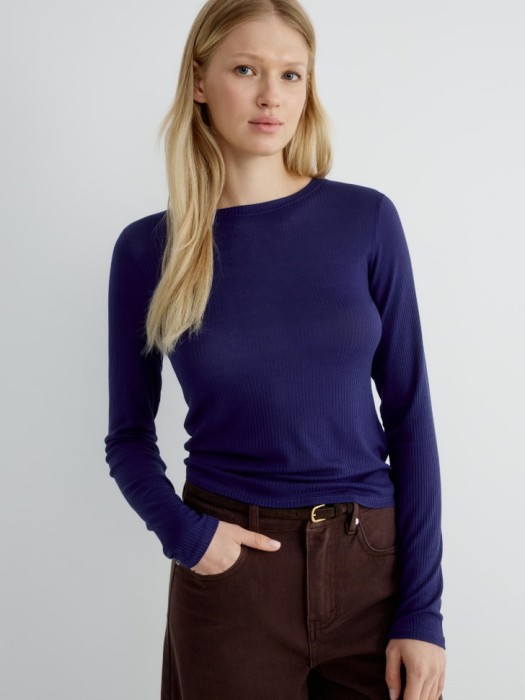 лонгслив из смесового лиоцелла и шерсти 4610517155801 фотография