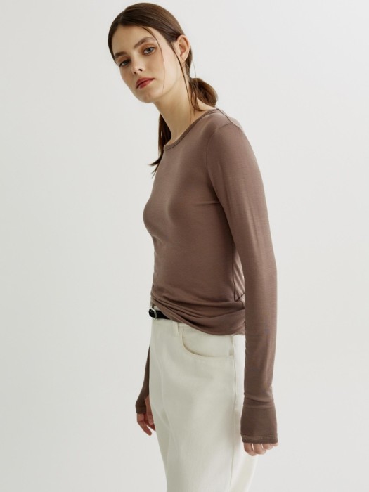 лонгслив из тенселя и шерсти премиум качества из россии вид сбоку