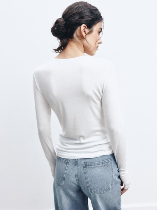 лонгслив из тенселя и шерсти премиум качества из россии вид сбоку