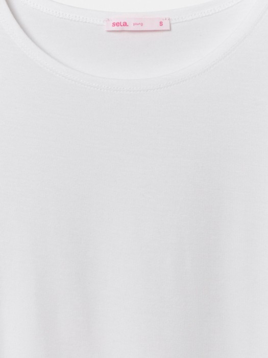 лонгслив из тенселя из линейки  young от бренда sela вид слева