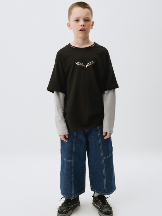 лонгслив оверсайз с принтом детский от бренда sela вид слева