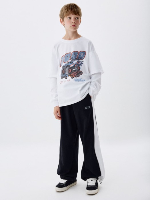 лонгслив оверсайз с принтом детский от бренда sela вид слева