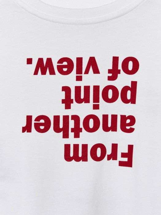 лонгслив оверсайз с принтом для девочек из хлопка спереди