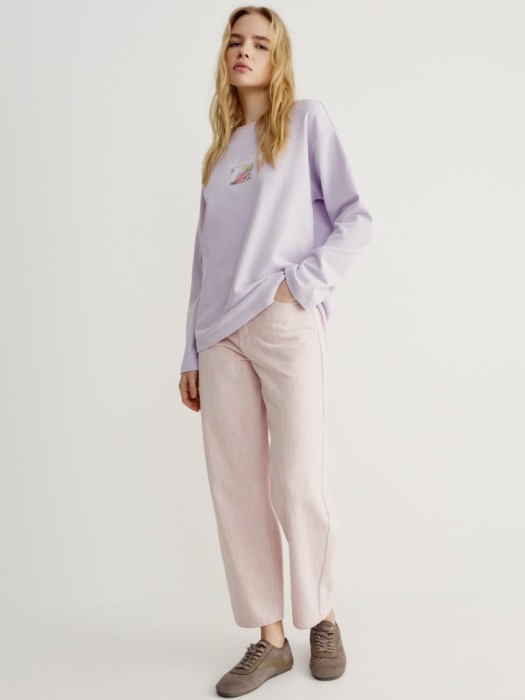 лонгслив оверсайз с принтом из коллекции art people с адель левитовой от бренда sela вид слева