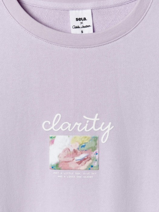 лонгслив оверсайз с принтом из коллекции art people с адель левитовой из хлопка спереди