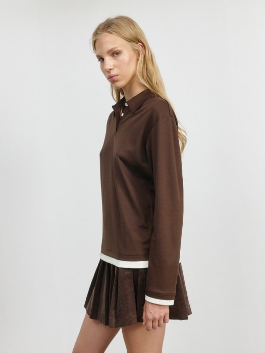 лонгслив-поло из линейки  young из хлопка спереди