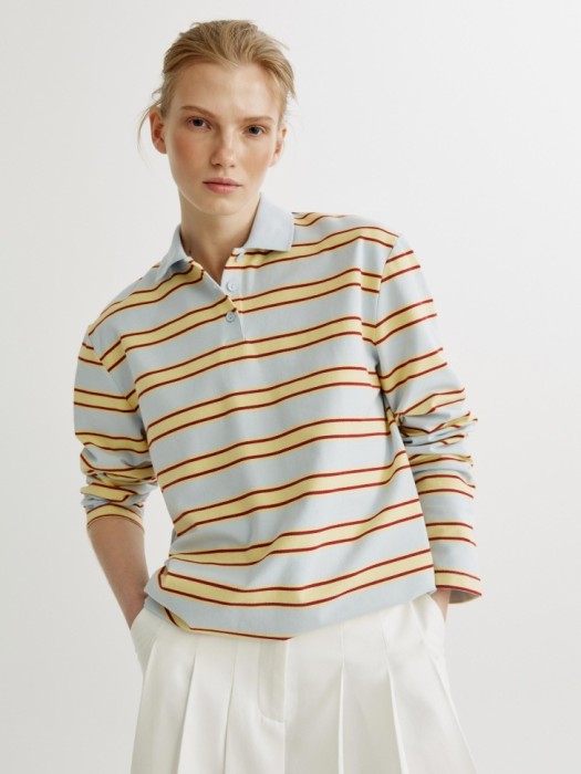 лонгслив-поло оверсайз в полоску 4610517891228 фотография