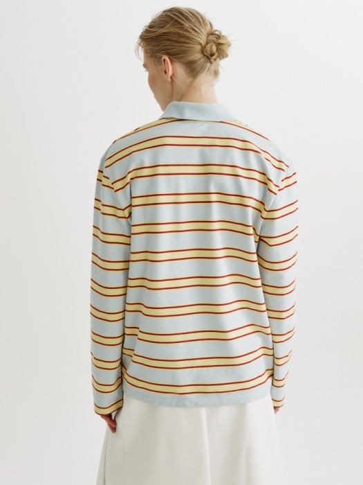 лонгслив-поло оверсайз в полоску по цене 2799 руб вид справа