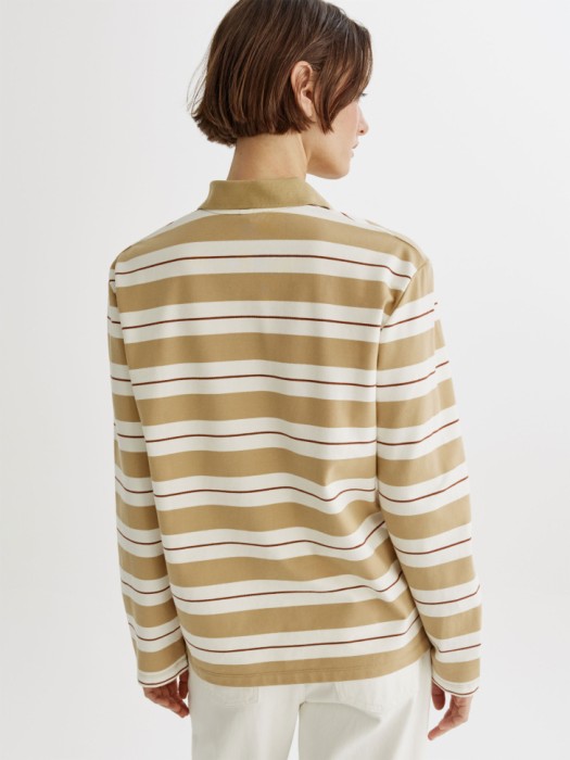 лонгслив-поло оверсайз в полоску по цене 2799 руб вид справа