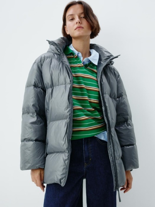 лонгслив-поло в полоску из трикотажа спереди