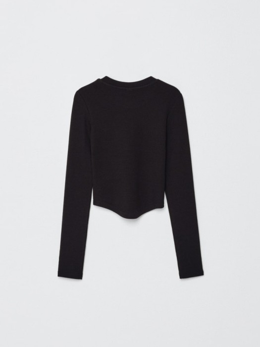 лонгслив с асимметричным подолом для девочек от бренда sela вид слева