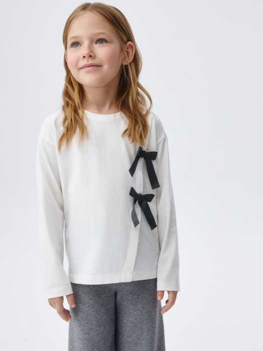 лонгслив с бантиками для девочек 4680798498768 фотография
