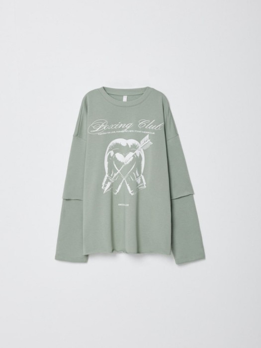 лонгслив с имитацией двухслойности из линейки  young из хлопка спереди