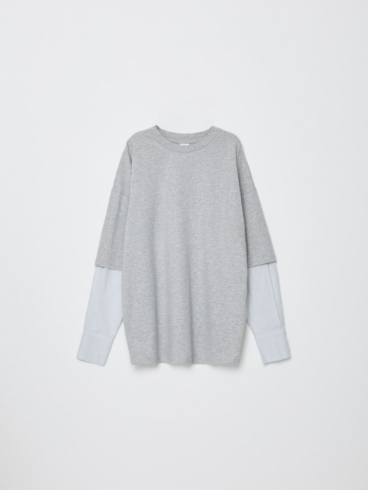 лонгслив с имитацией двухслойности из линейки  young из хлопка спереди